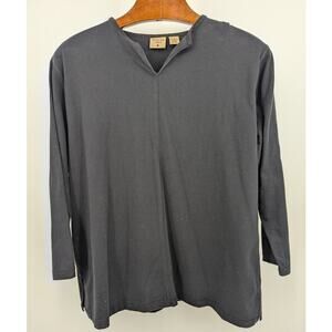 Black Mountain Lake II 1x Long Sleeve V Neck Pullover Top Mountain Lake 2